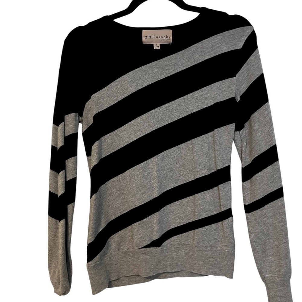 Asymmetric stripped sweater